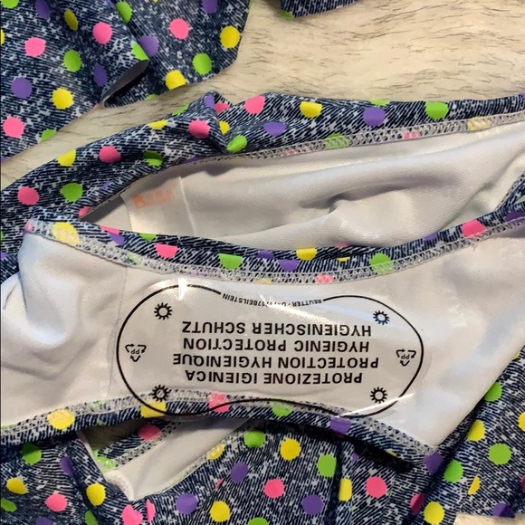 🆕 NWOT Denim Blue Polka Dot Bikini - Picture 3 of 3
